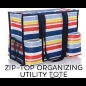 Vista Stripe Organizing Utility Top-Zip Tote
